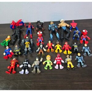 Mixed Action Figure Lot Spider-Man Batman Superman Power Rangers Imaginext 25pc